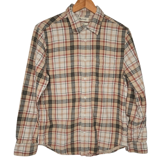 Madewell Other - Madewell Mens Perfect Fit Harvest Moon Double Weave  Flannel Button Shirt Small